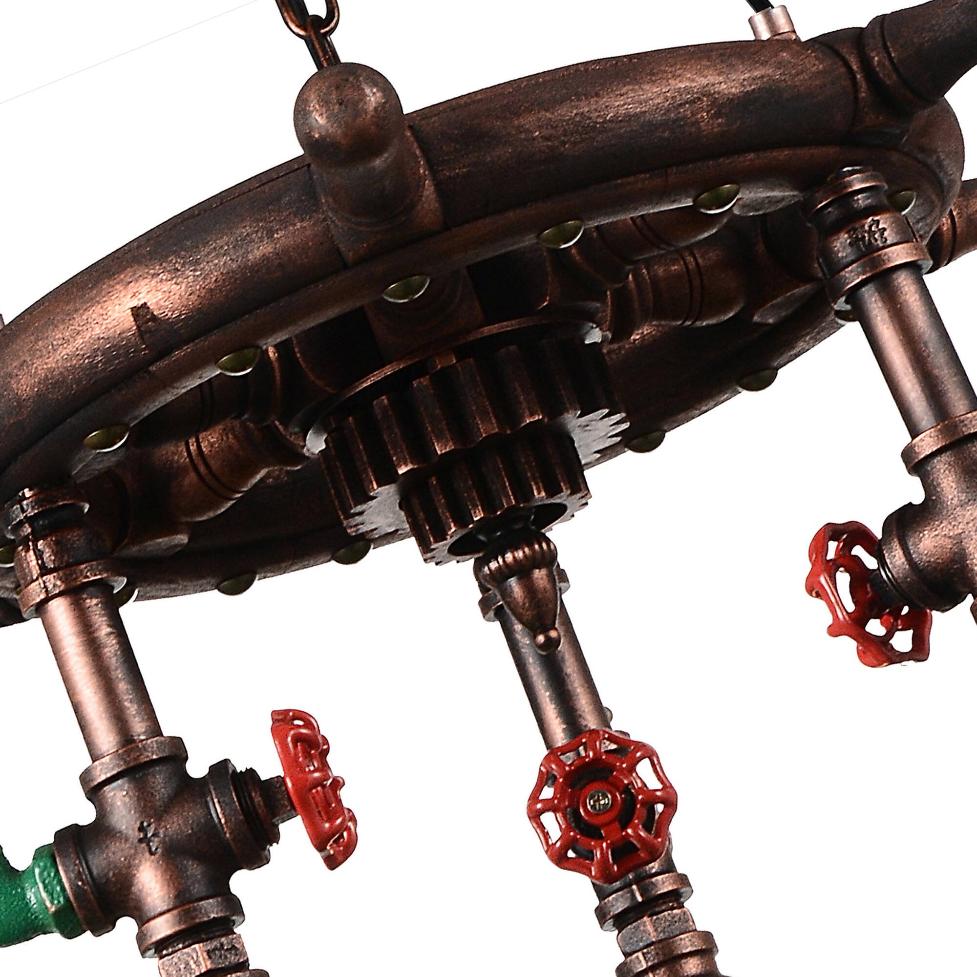 Back. CWI Lighting - Manor 3 Light Down Chandelier With Speckled copper Finish - Speckled Copper.