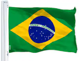 G128 - Brazil Flag 3x5 ft Printed 150D Polyester - Assorted Colors