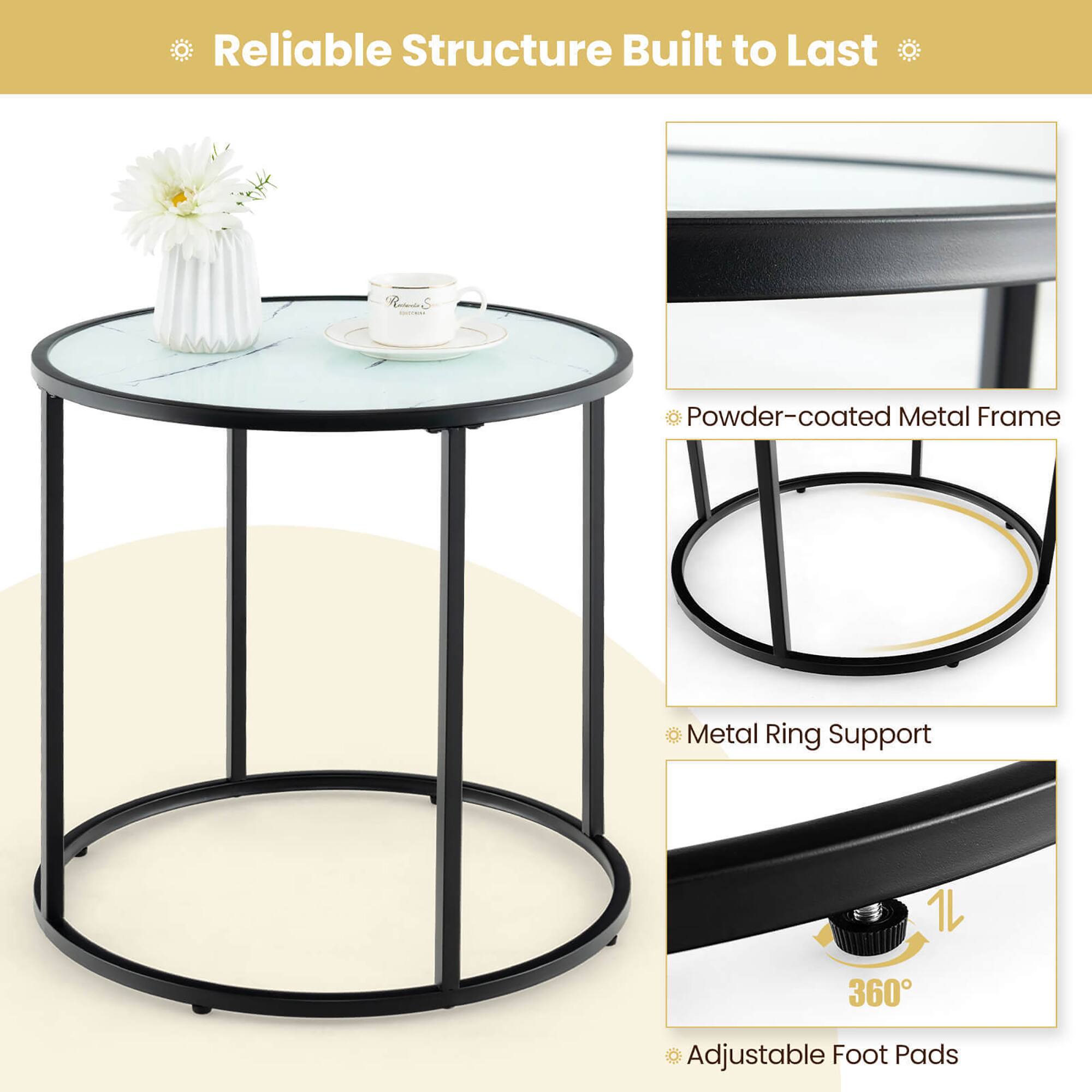 Reliable Structure Built to Last

- Powder-coated Metal Frame
- Metal Ring Support
- Adjustable Foot Pads (360°)