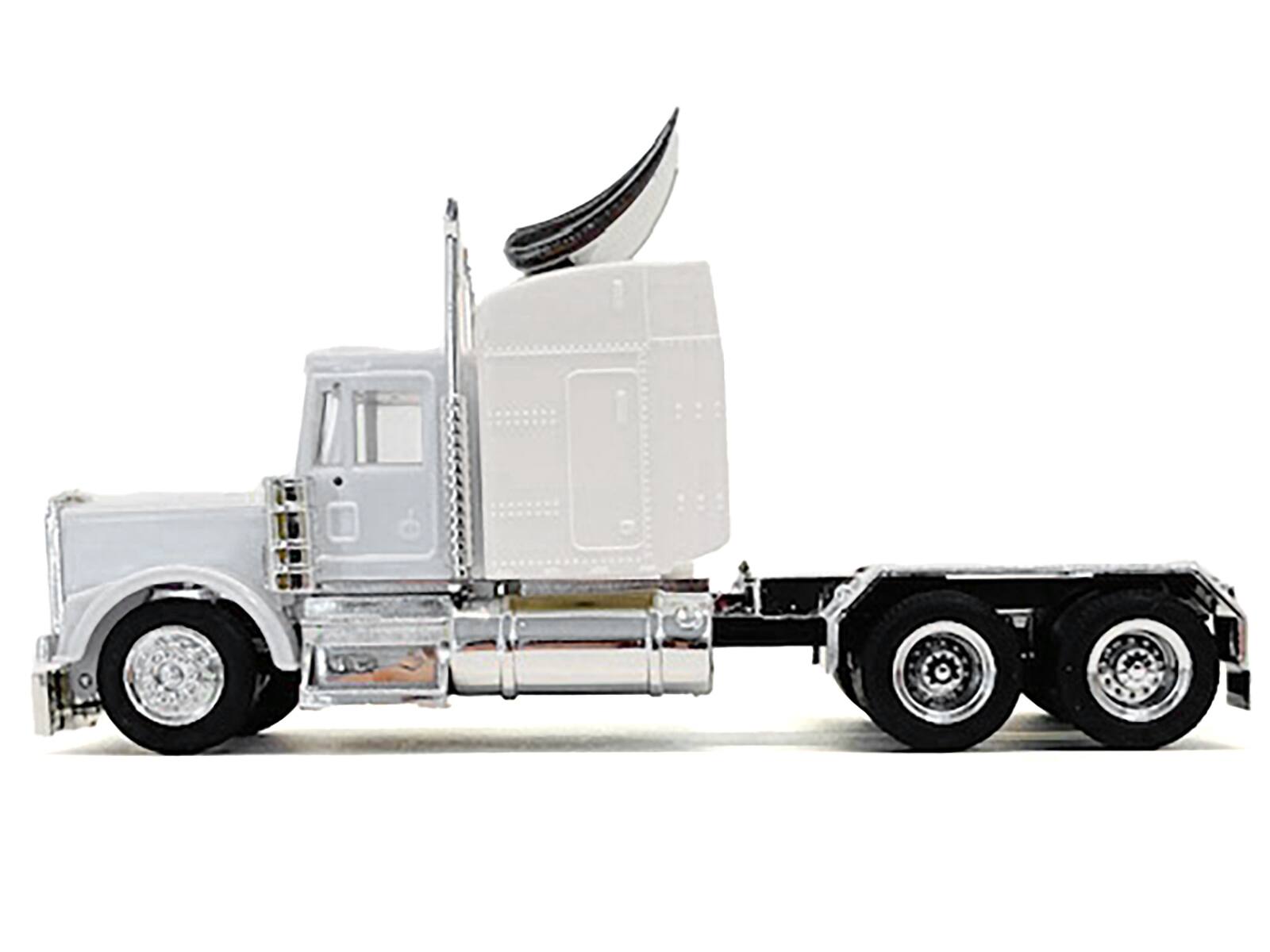 Angle. Promotex - Kenworth W900 Sleeper Cab White 1/87 (HO) Plastic Model Car by Promotex - White.