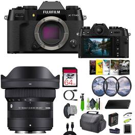 Fujifilm - X-T50 Mirrorless Digital Camera + Sigma 10-18mm Contemporary Lens +More - Black