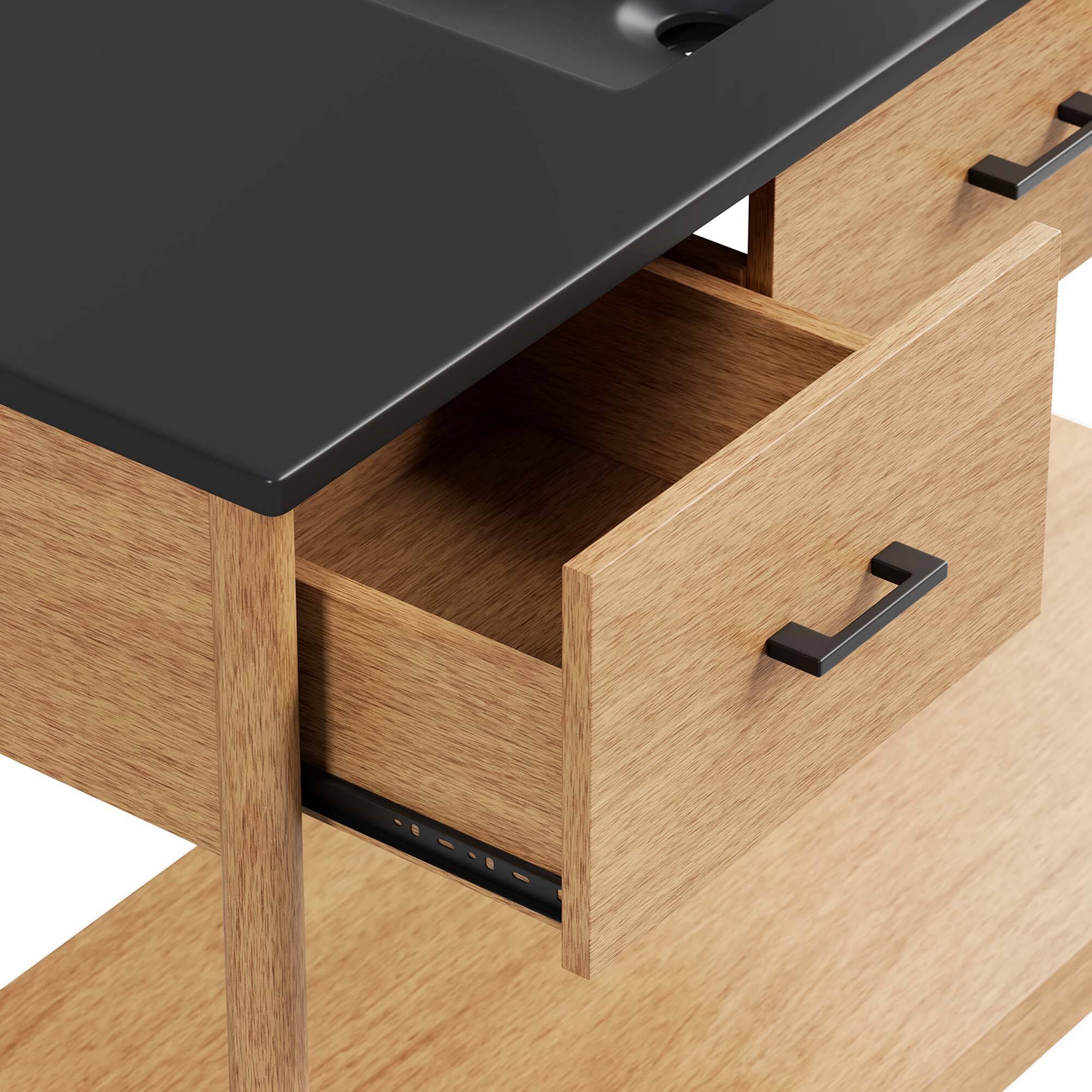 Alt View 6. Modway - Zaire Bathroom Vanity Basin Included by Modway - Natural Black.