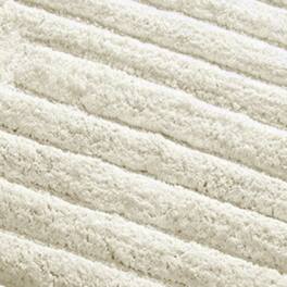 Knightsbridge - Cotton Bath Rug with Traditional Racetrack Design - Ivory