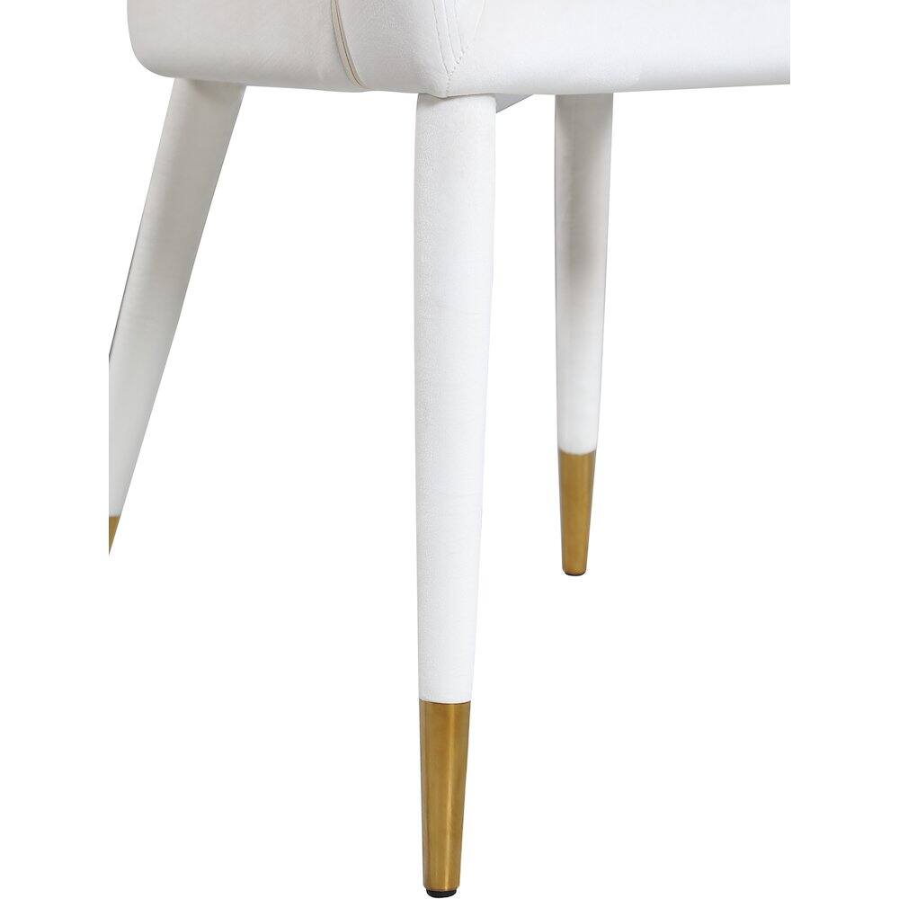 Alt View 4. Meridian Furniture - Destiny Cream Velvet Dining Chair - Beige.