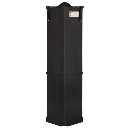 Alt View 4. LUCKY ONE - Freestanding Corner Curio Cabinet with Tempered Glass Shelves LED Light Display for Living Room Decor - Black.