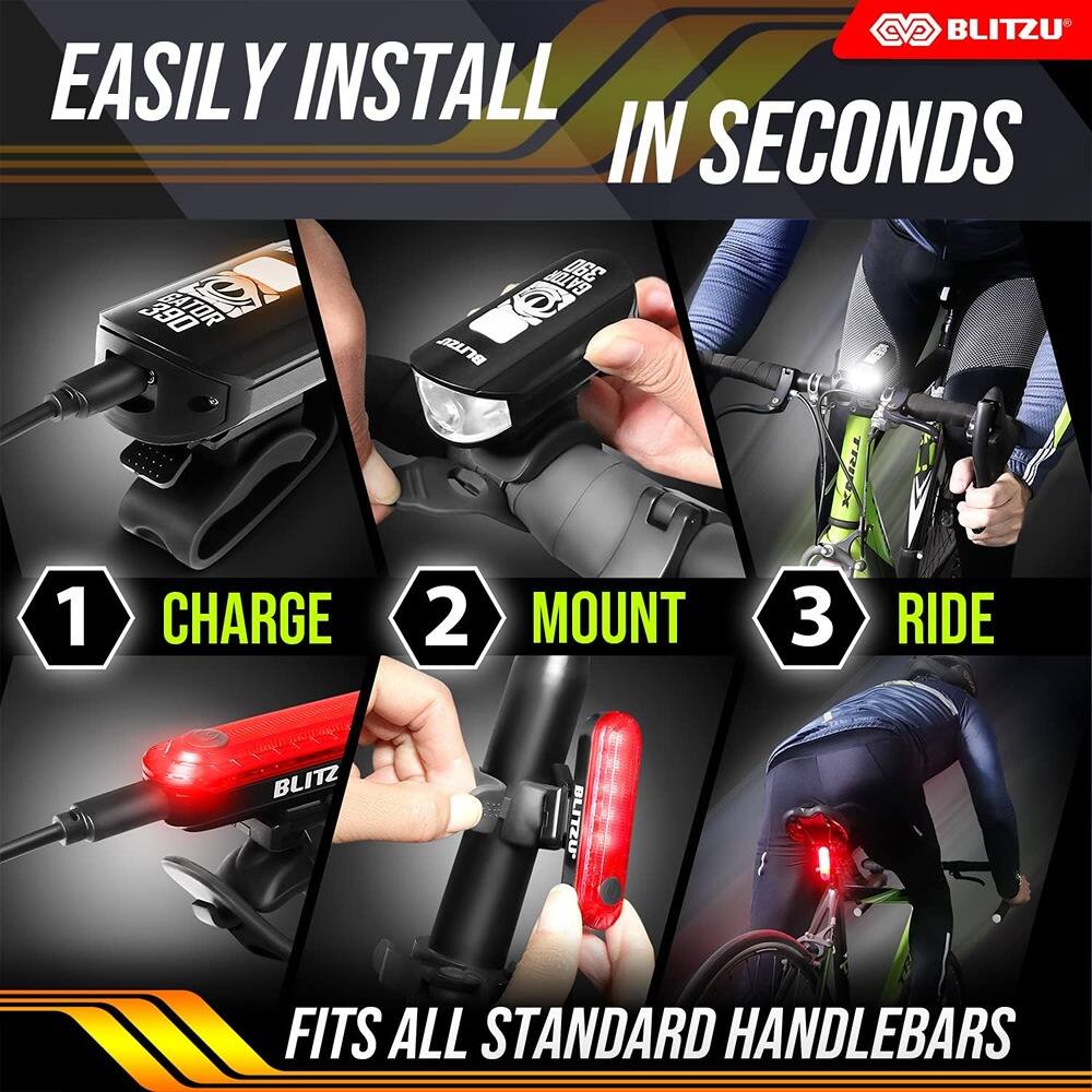 EASILY INSTALL IN SECONDS

1. CHARGE
2. MOUNT
3. RIDE

FITS ALL STANDARD HANDLEBARS