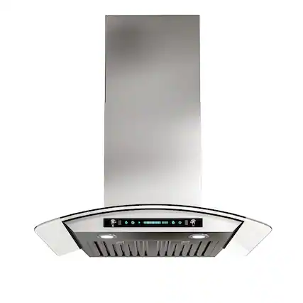 Front. Onefly - 30 inches - Ducted - Wall Mount Range Hood - silver.