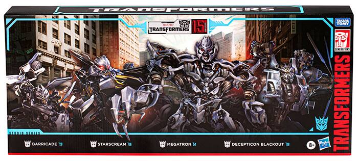 TRANSFORMERS  
TAKARA TOMY  
TRANSFORMERS 15  
TRANSFORMERS GENERATIONS  
70 STRRLA SERIES  
BARRICADE  
STARSCREAM  
MEGATRON  
DECEPTICON BLACKOUT  
8+