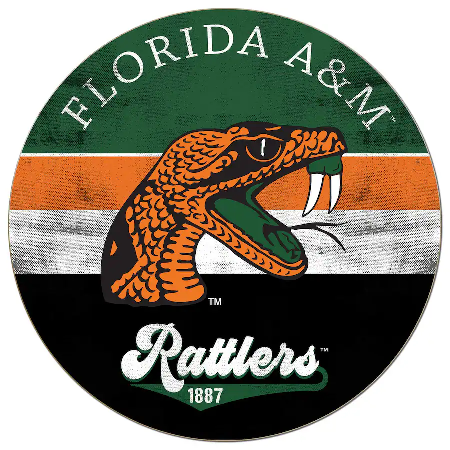 Jardine Florida A&M Rattlers 20'' x 20'' Retro Logo Circle Sign Orange ...