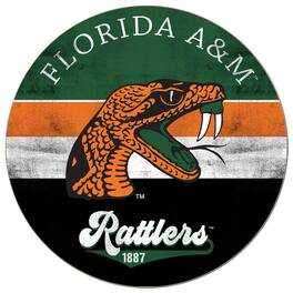 Jardine - Florida A&M Rattlers 20'' x 20'' Retro Logo Circle Sign - Orange