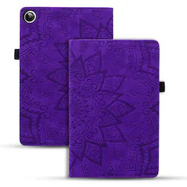 Dteck - Case for Samsung Galaxy Tab A11+/A11 Plus SM-X230 & Tab A9+/A9 Plus SM-X210,Shockproof Embossed PU Leather Folio Cover - Purple