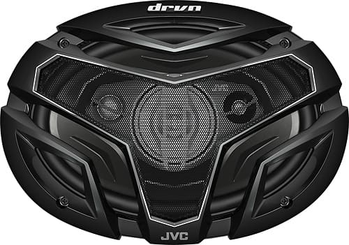 JVC - DRVN 6" x 9" 4-Way Coaxial Speakers with Carbon Mica 3D Cones (Pair) - Black - Larger Front