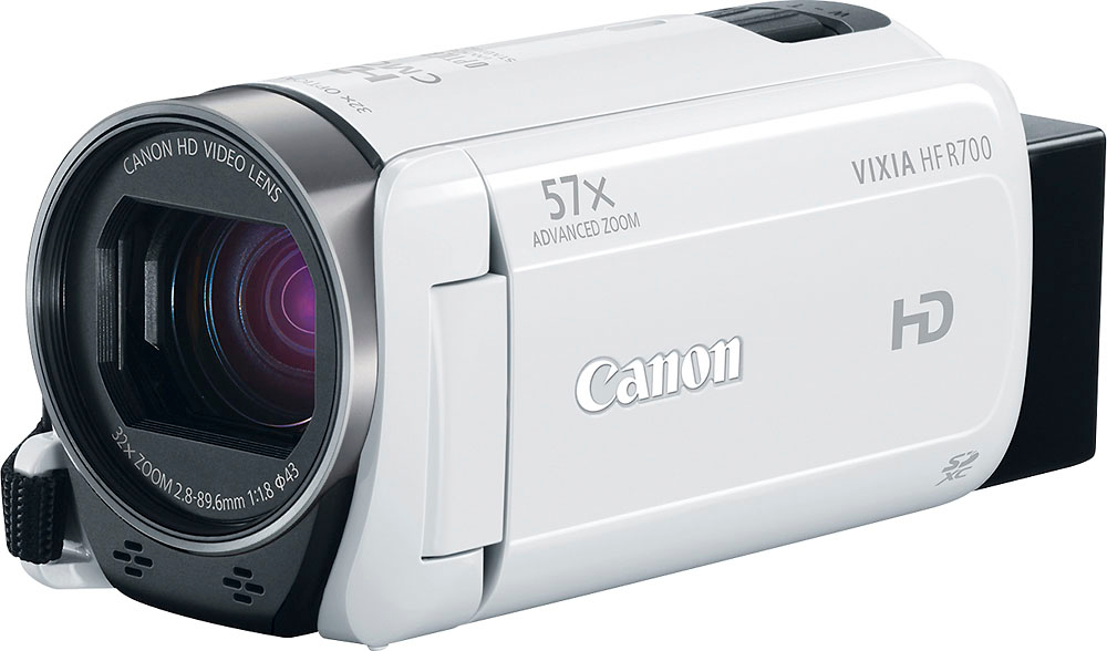 Best Buy: Canon VIXIA HF R700 HD Flash Memory Camcorder White 1 year