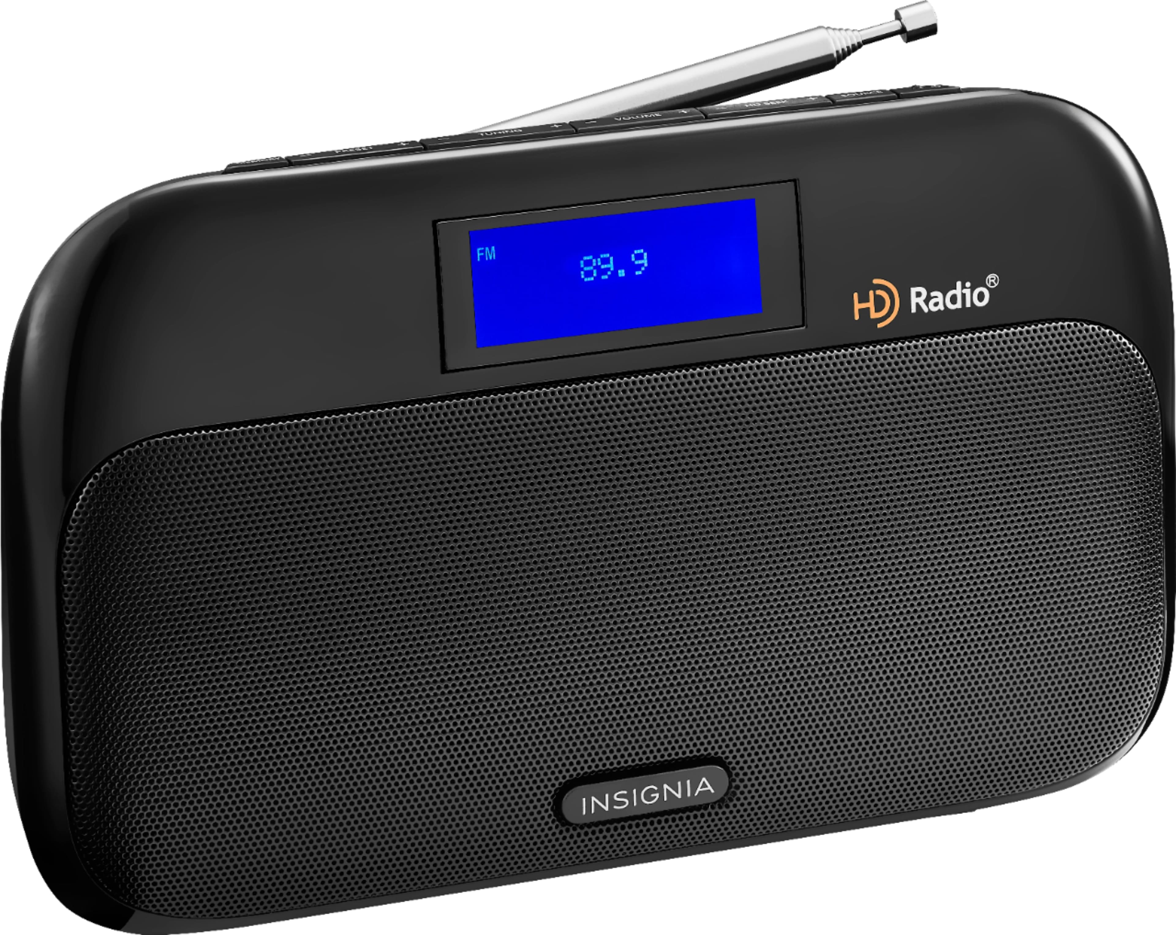 Angle. Insignia™ - Tabletop FM/HD Radio - Black.