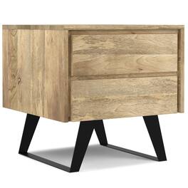 Simpli Home - Lowry SOLID MANGO WOOD and Metal 22 inch Wide Rectangle Modern Industrial Side Table - Natural