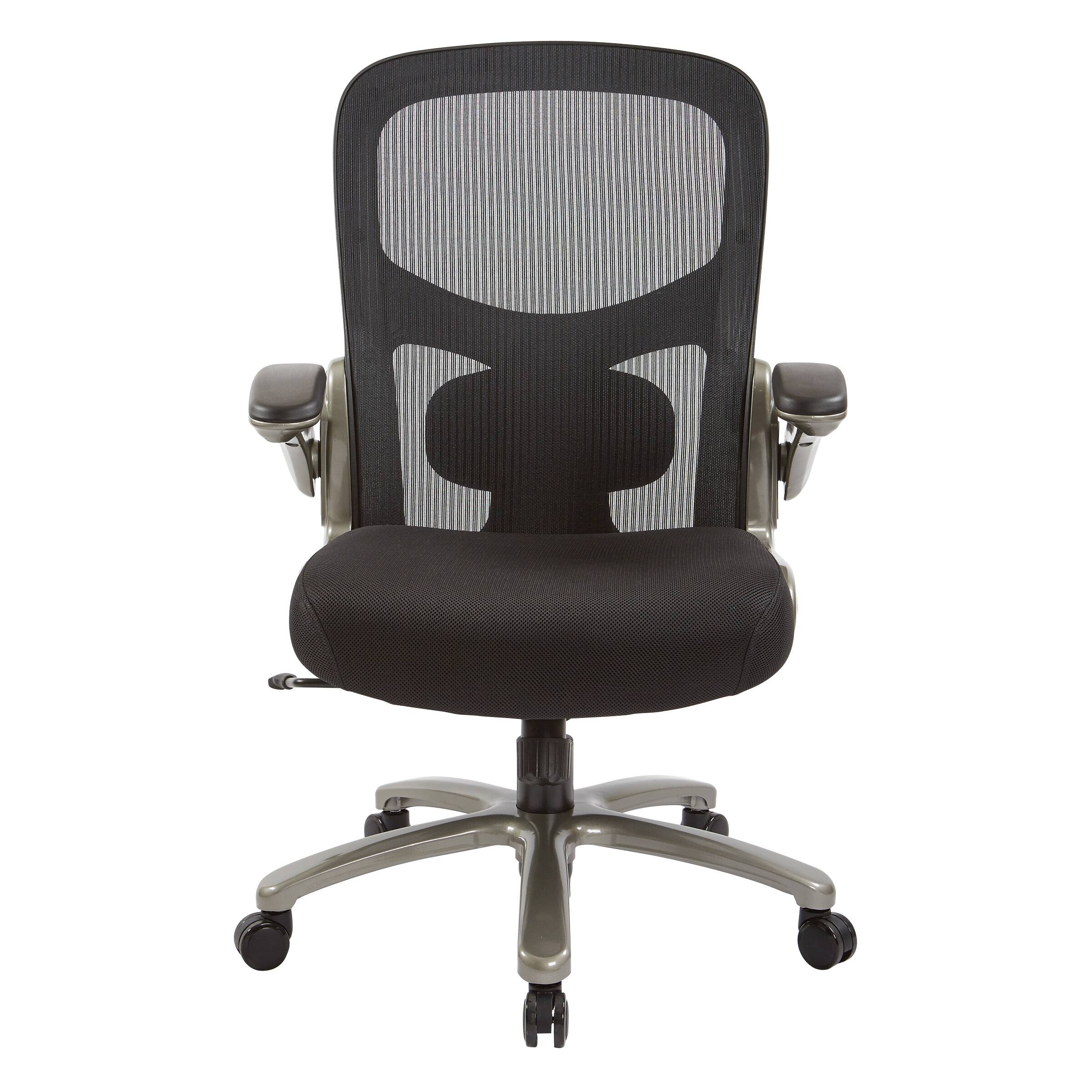 Front. Office Star Products - Big and Tall Mesh Back Chair - Black.