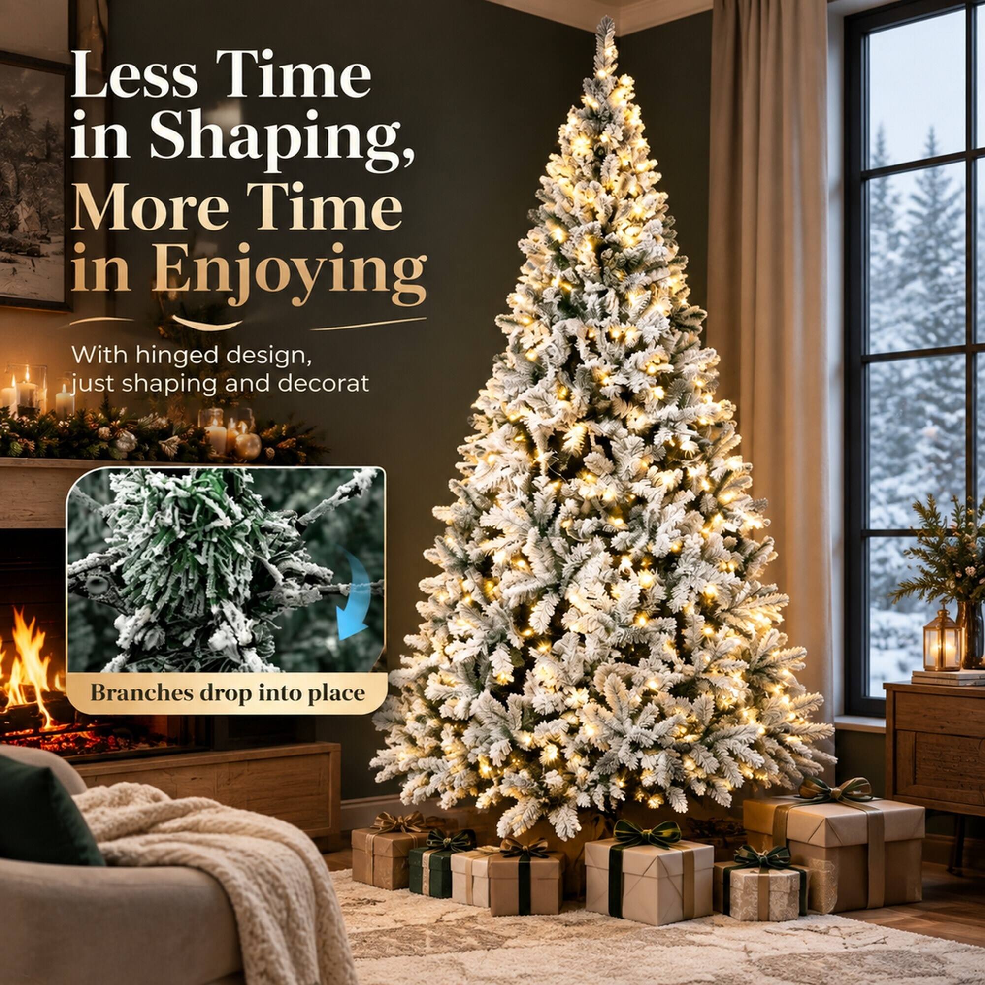 Less Time in Shaping, More Time in Enjoying

With hinged design, just shaping and decorating

Branches drop into place