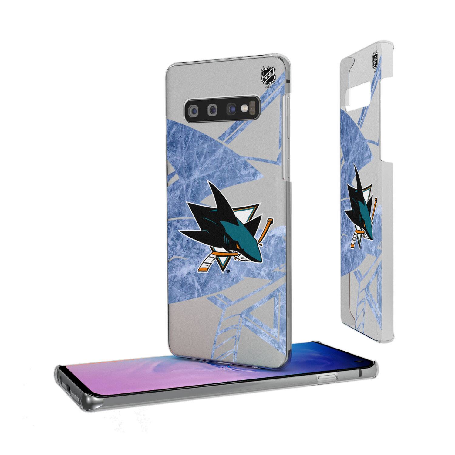 Alt View 3. Keyscaper - San Jose Sharks Galaxy Clear Ice Case - S22 - Multicolor.