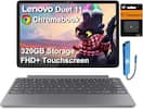 Front. Lenovo - Duet 11 Chromebook 11" FHD+ LCD Touchscreen 2-in-1 Laptop - MediaTek Kompanio 838 2024 - 4GB RAM - 320GB with keyboard - Luna Grey.