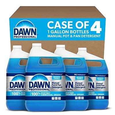 CASE OF 4  
1 GALLON BOTTLES  
MANUAL POT & PAN DETERGENT  

DAWN PROFESSIONAL  
Manual Detergent  
100% EVERYDAY  
100% COMMERCIAL GREASE  

PG Professional  
Manual Detergent  
Pot & Pan  
IMPROVED FORMULA