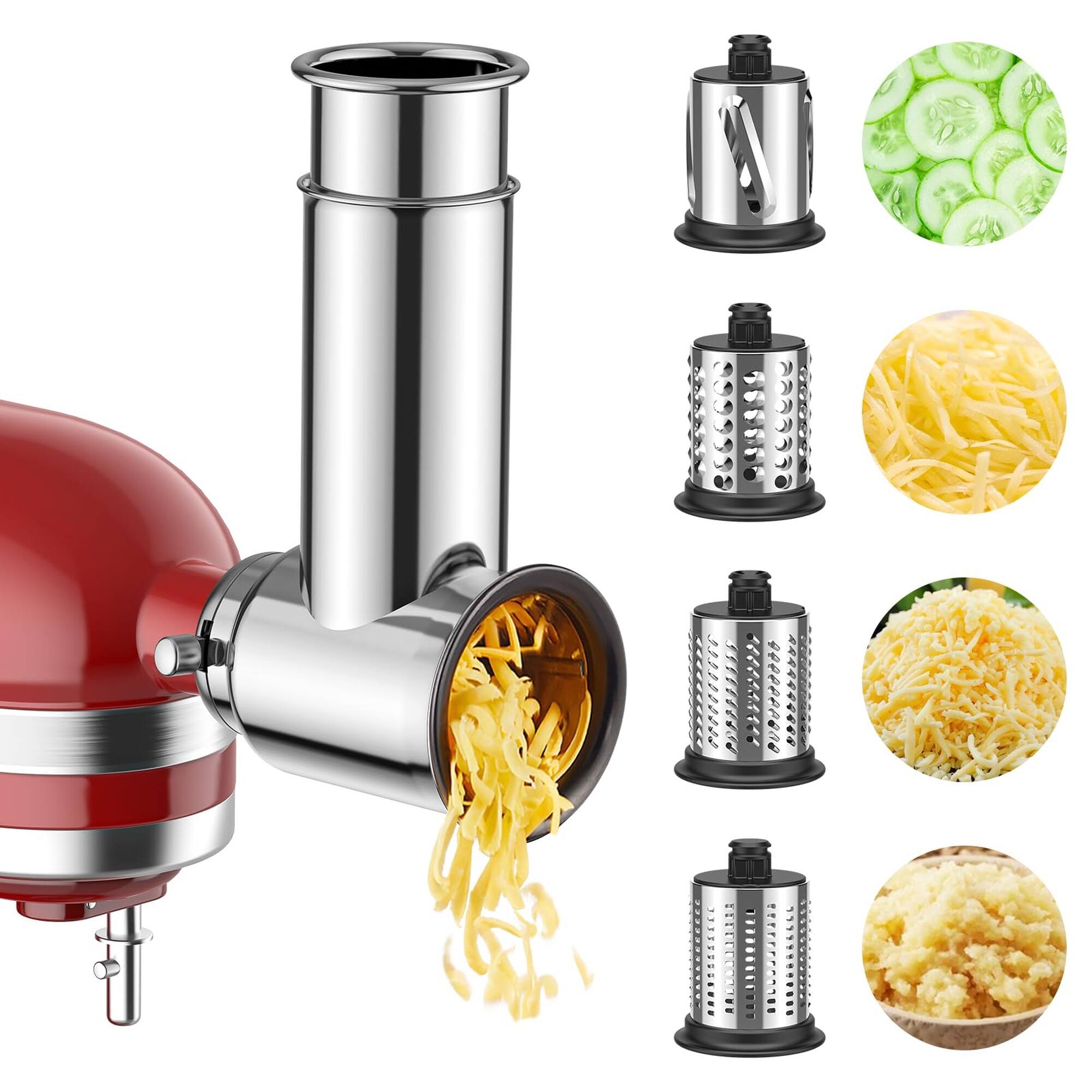 Alt View 3. Gvode - GVODE Meat Grinder & Stainless Steel Slicer Shredder Attachment, Compatible with KitchenAid® Stand Mixers, 2-in-1 Set - Silver.