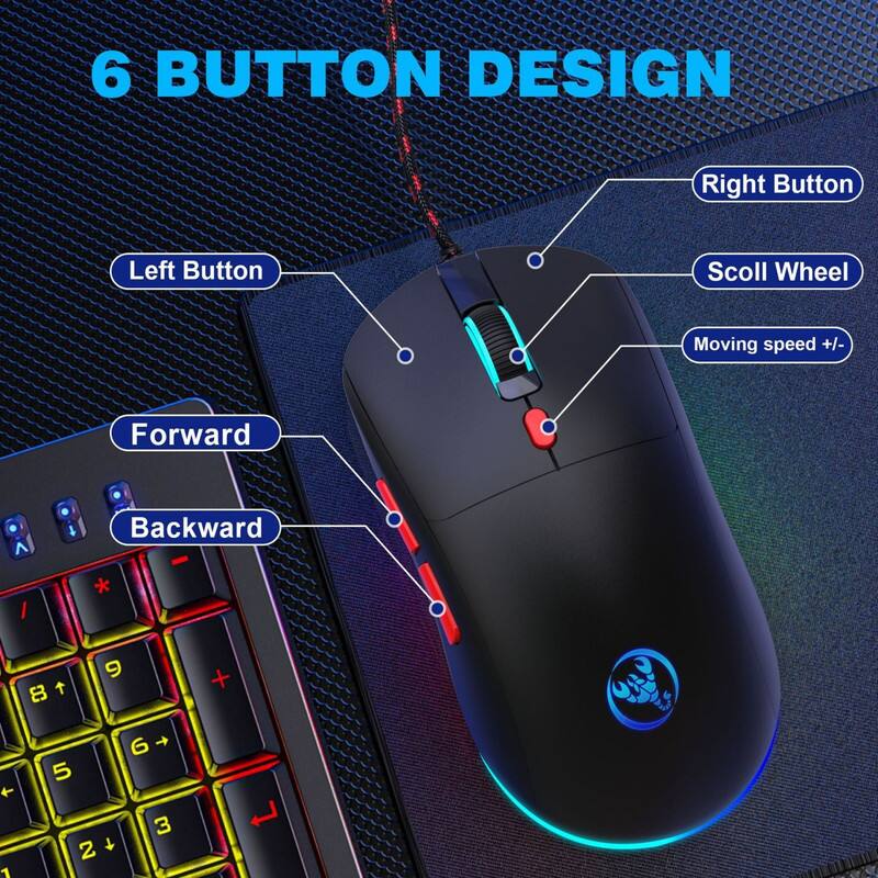 6 BUTTON DESIGN  
Right Button  
Left Button  
Scroll Wheel  
Moving speed +/-  
Forward ^  
Backward - *  
DC T 9 + + 1 5 2 T G T 3
