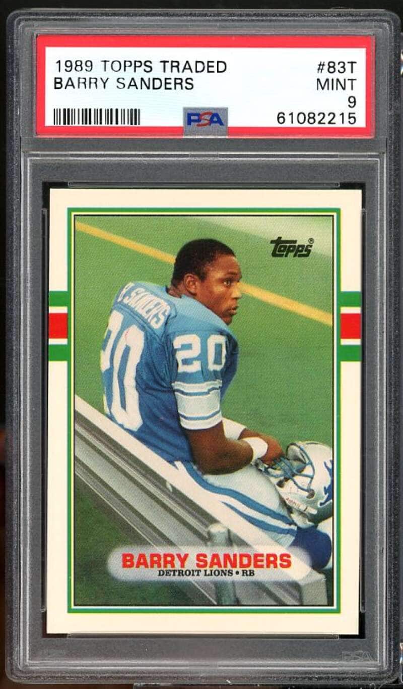 Barry Sanders Rookie Card 1989 Topps Traded #83T PSA 9