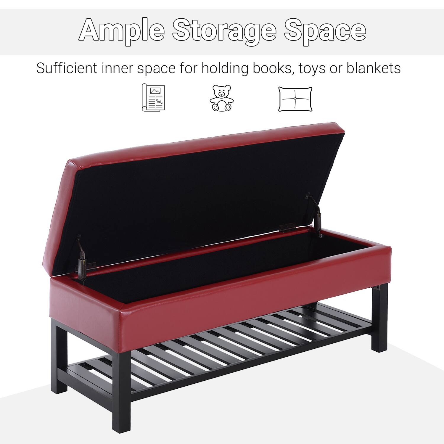 Ample Storage Space

Sufficient inner space for holding books, toys or blankets