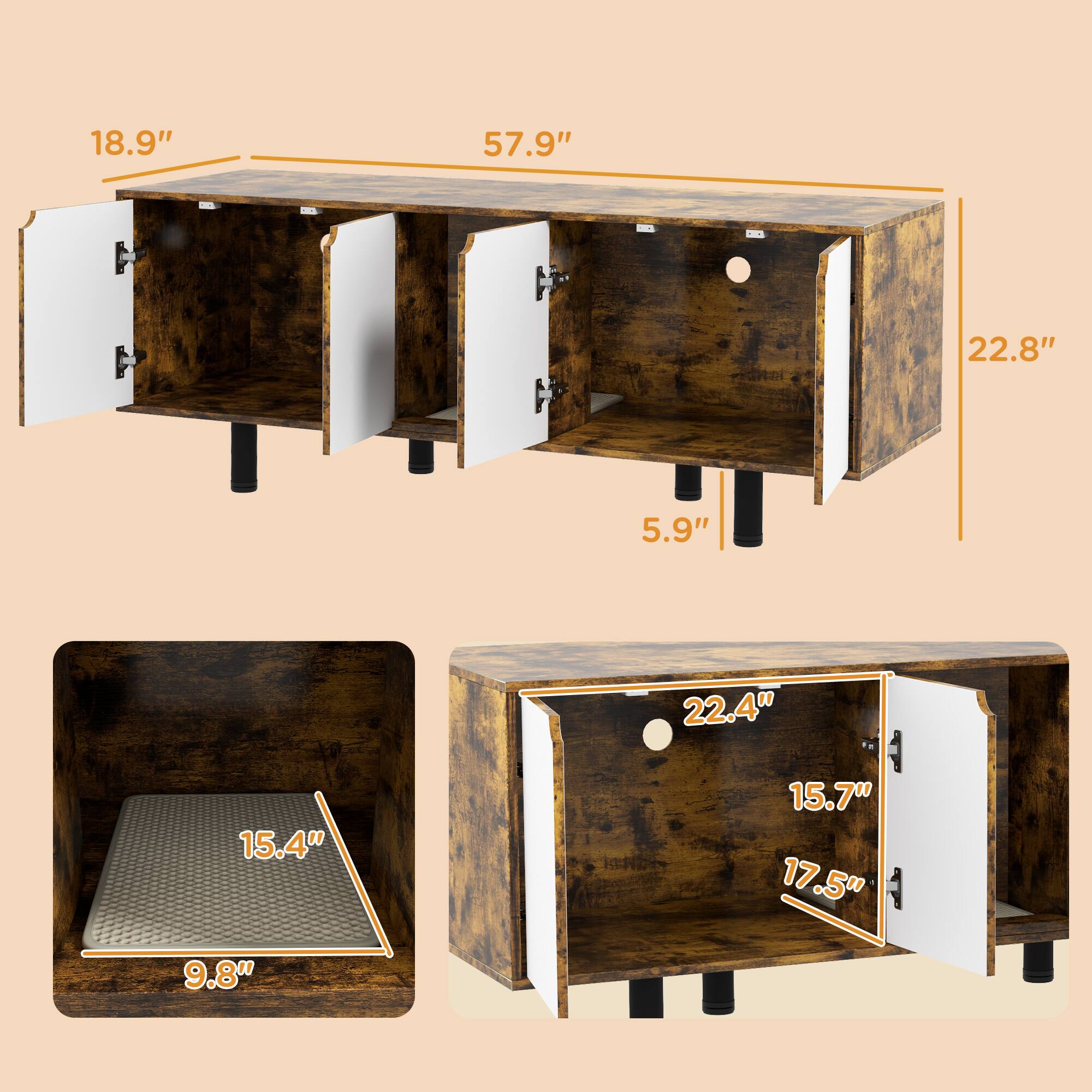 18.9" x 57.9" x 22.8" x 5.9"

15.4" x 9.8"

22.4" x 15.7" x 17.5"