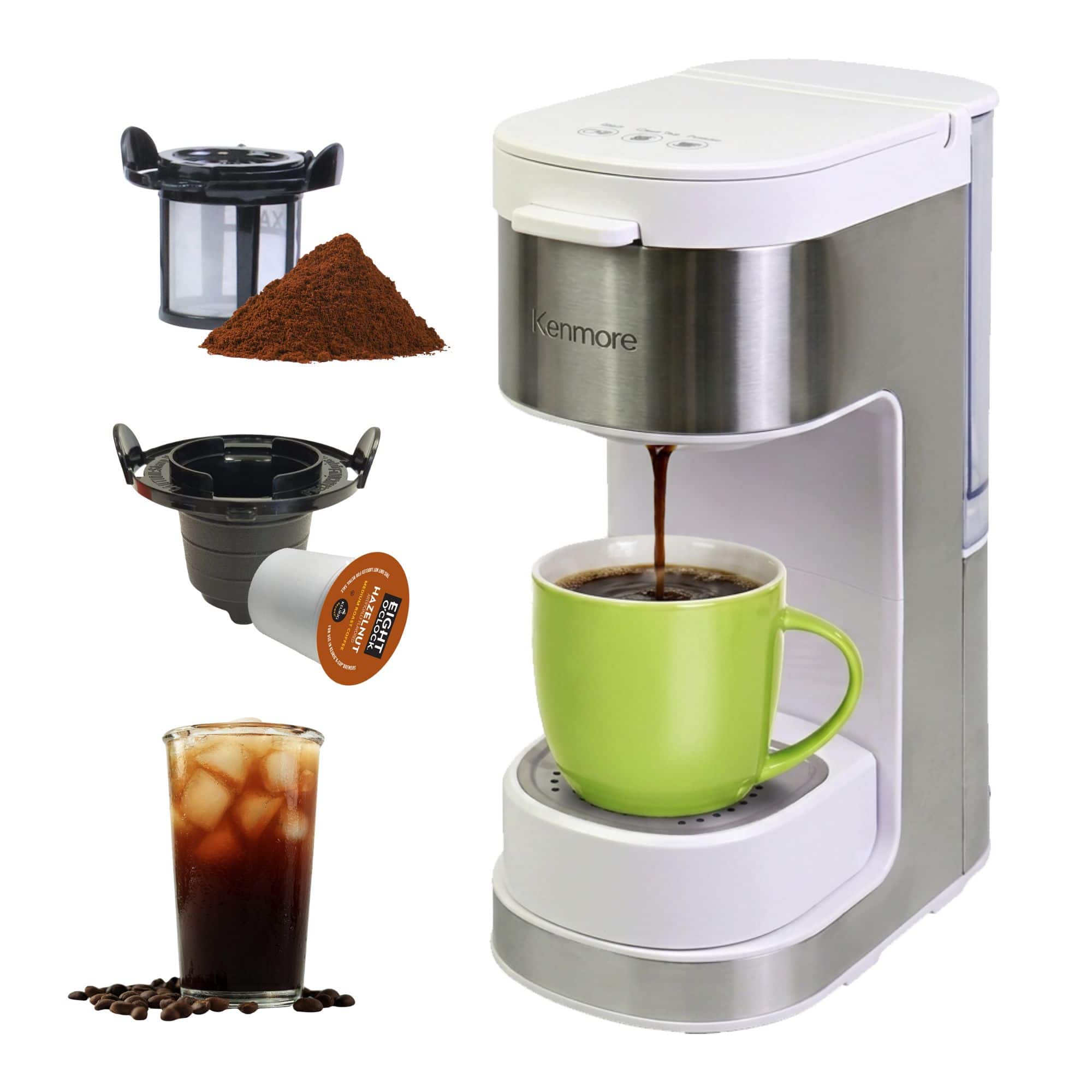 Kenmore - Single-Serve Coffee Maker & Stainless Steel Travel Mug - White price history on PriceWatchPro