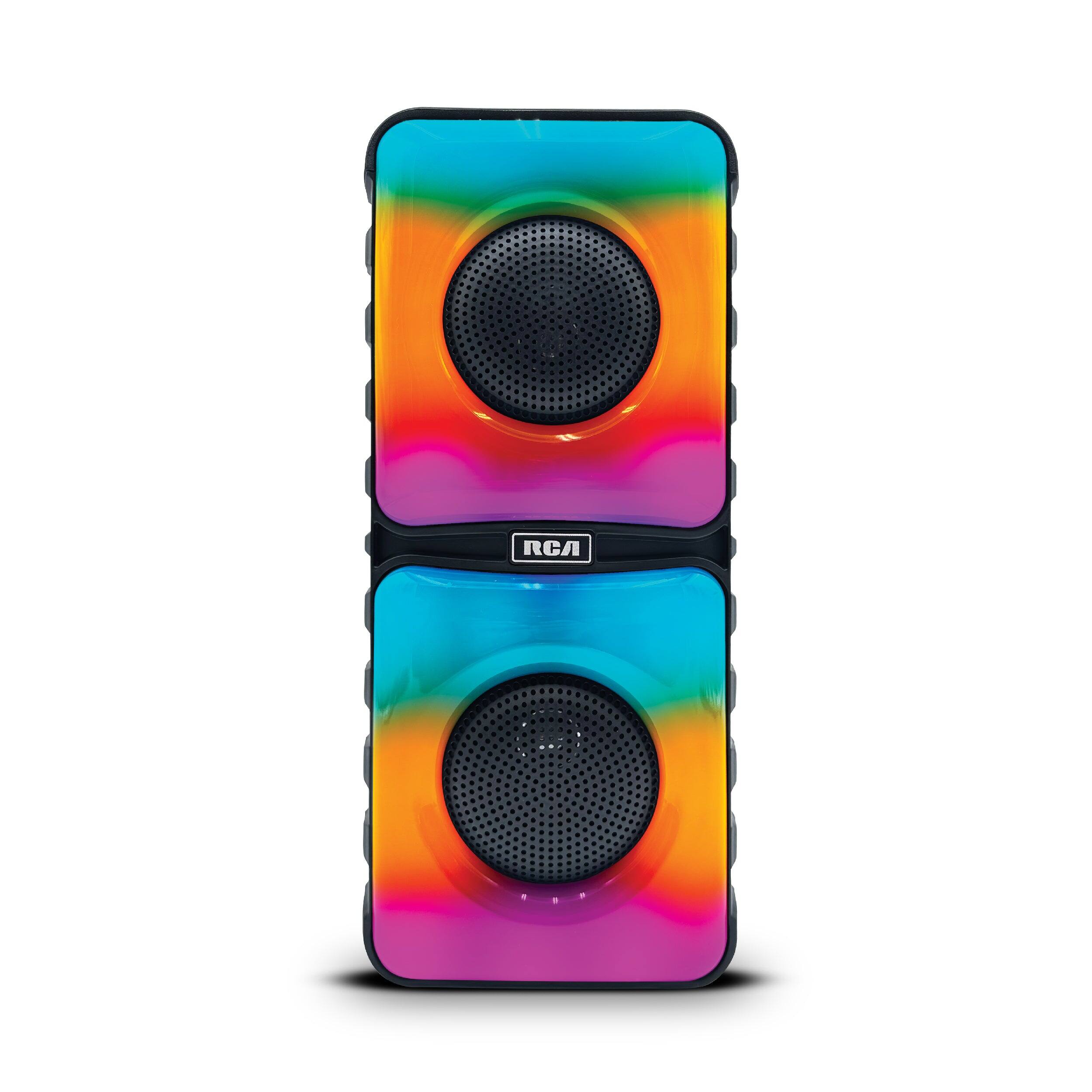 Front. RCA - Disco 204 Flame Effect Bluetooth Party Speaker with Dual 4" Woofers - Black.