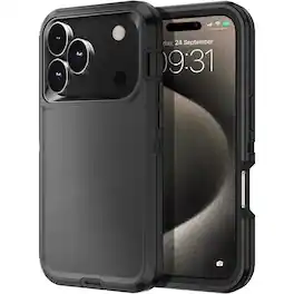Entronix - Case for iPhone 18 Pro Max/17 Pro Max - Triple-Layer Heavy Duty Protection - Black