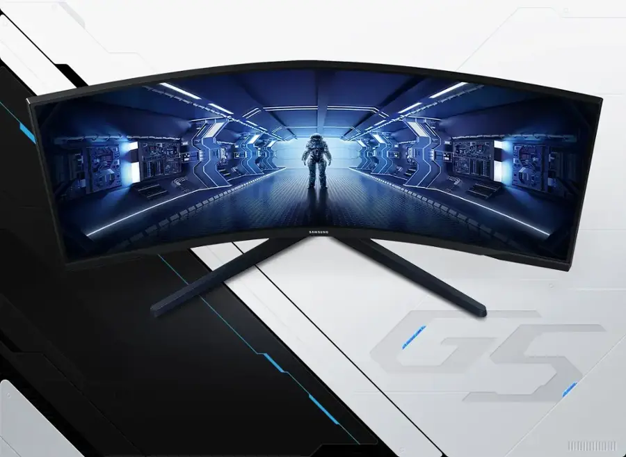 Alt View 31. Samsung - 34” Odyssey G5 1000R Curved 1ms 165Hz QHD FreeSync Prem Gaming Monitor - Black.