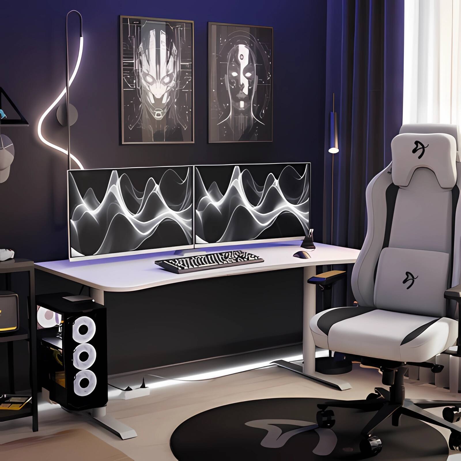 Back. Arozzi - Arozzi – Nova 32" IPS QHD 180Hz Gaming Monitor – White - AZ-NO-32T2K180-WT.