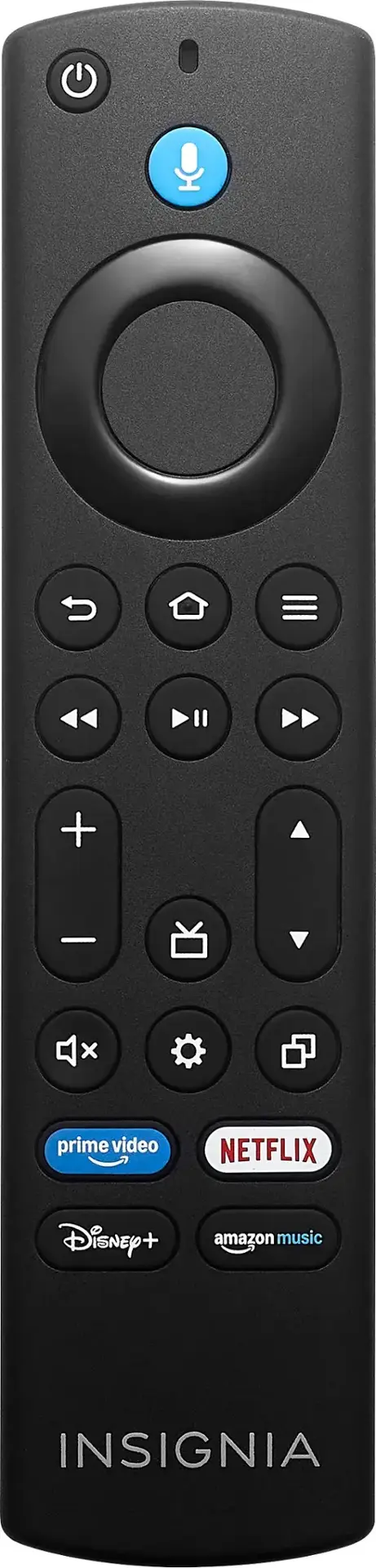 The text on the image reads: "Insignia - Prime Video - Netflix - Disney+ - Amazon Music."