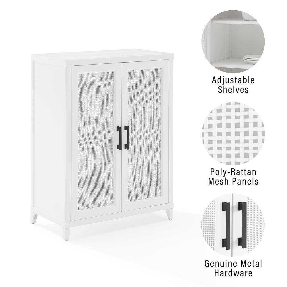 Adjustable Shelves  
Poly-Rattan Mesh Panels  
Genuine Metal Hardware