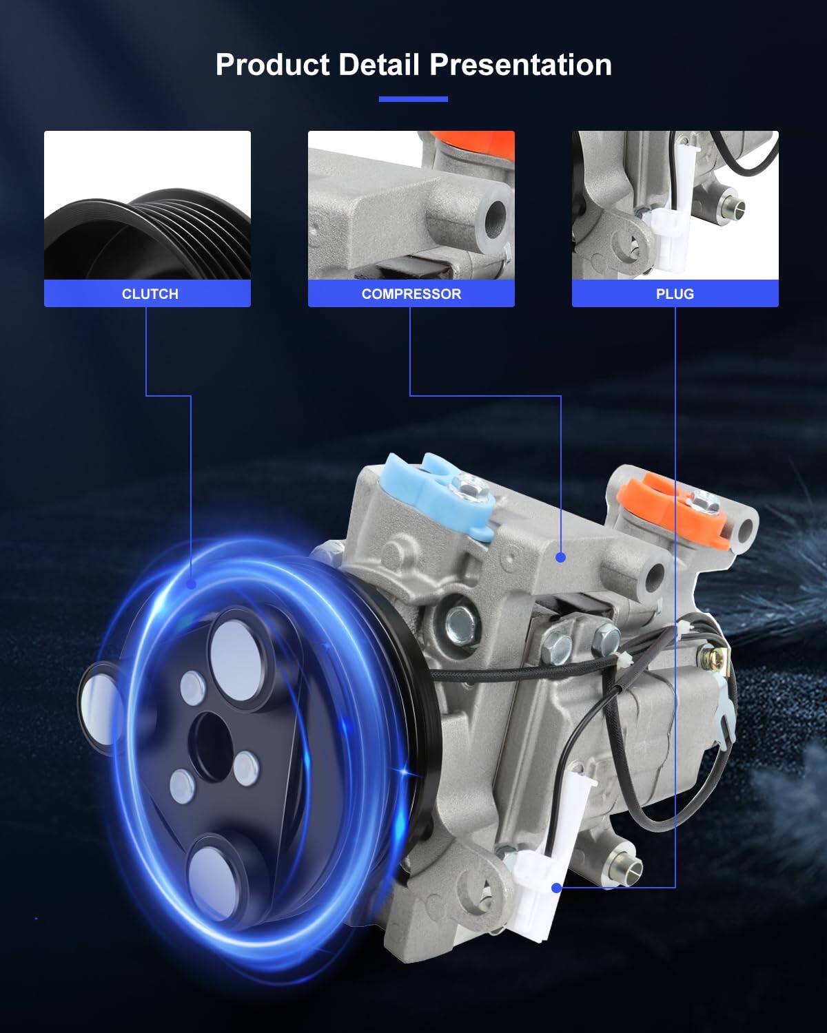 Product Detail Presentation

- CLUTCH
- COMPRESSOR
- PLUG