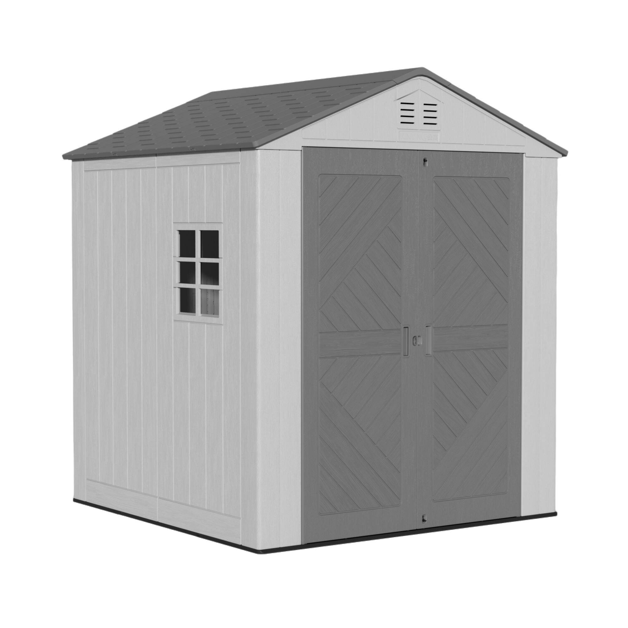 Yardgrace - 35 sq 6x6 ft. Outdoor Resin Storage Shed, Weatherproof Durable Tool Shed, Lockable with Floor and Window - Gray price history on PriceWatchPro