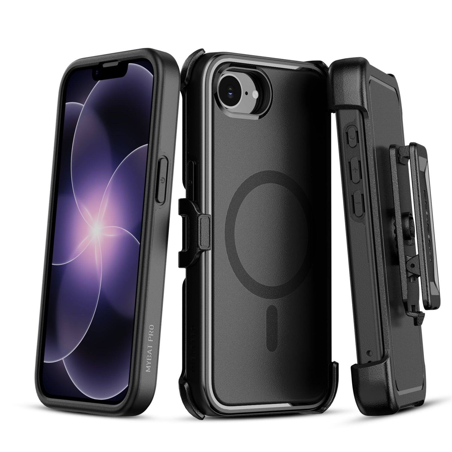 Echelon - Fuse Series MagSafe Case with Holster for Apple iPhone 17e / 16e - Black
