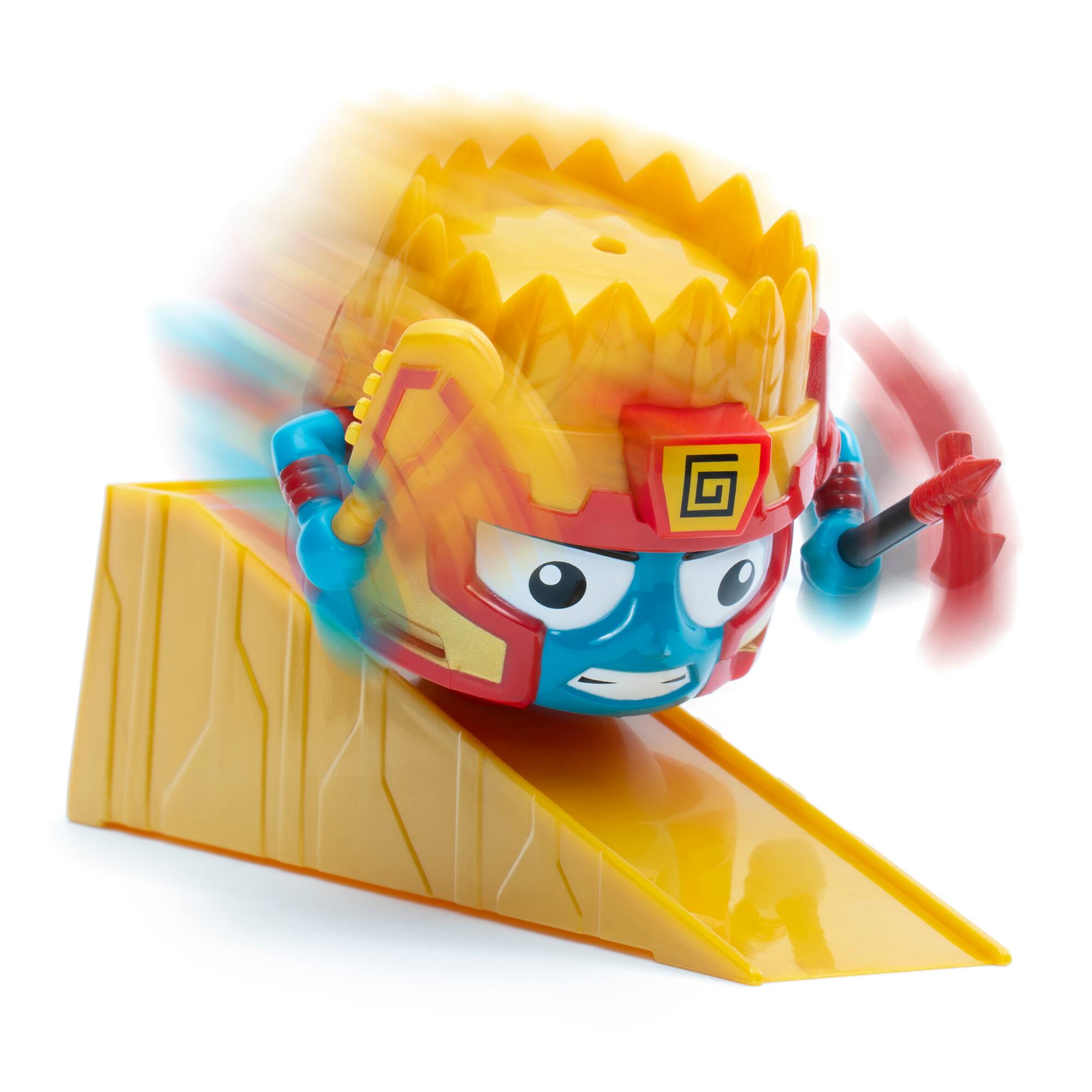 Left. Buzz Bee Toys - Buzz Bee Toys - Battle Ballz: Training Pack - Volcanon - Weapon Wielding Toy Aztec Warrior.