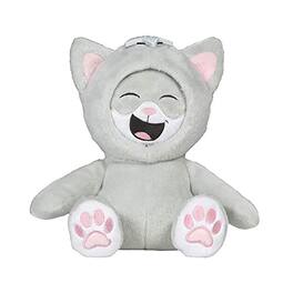 TriAction Toys - WhatsItsFace 12 Inch Kitty Cat Plush with 3 Different Faces - Gray