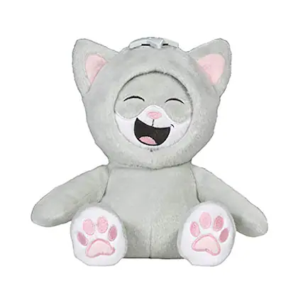 Front. TriAction Toys - WhatsItsFace 12 Inch Kitty Cat Plush with 3 Different Faces - Grey.