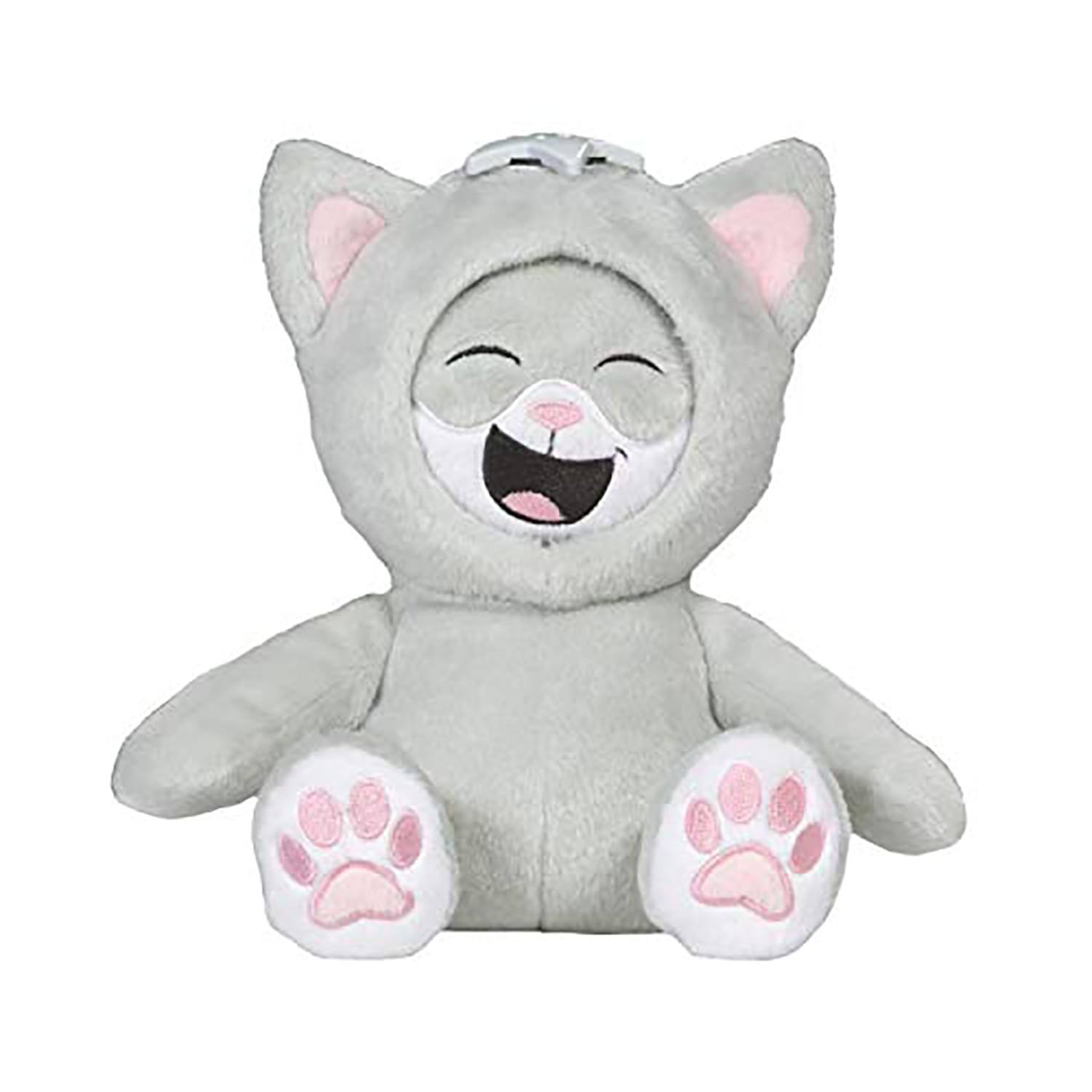Front. TriAction Toys - WhatsItsFace 12 Inch Kitty Cat Plush with 3 Different Faces - Grey.