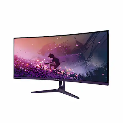 Front. Arozzi - Arozzi – Nova 34" Curved VA UWQHD 165Hz Gaming Monitor – Purple - Purple.