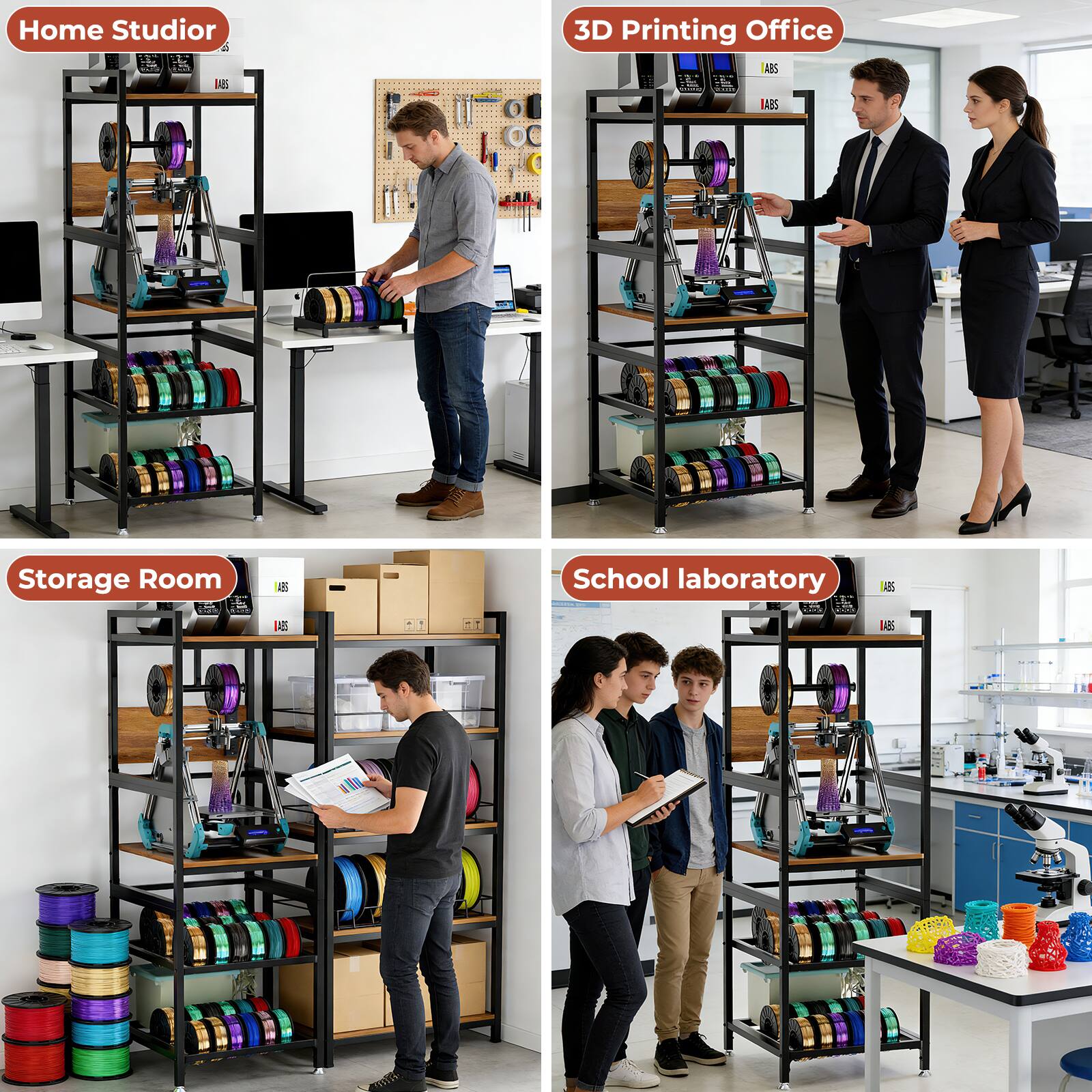 Home Studior  
3D Printing Office  
Storage Room  
School laboratory