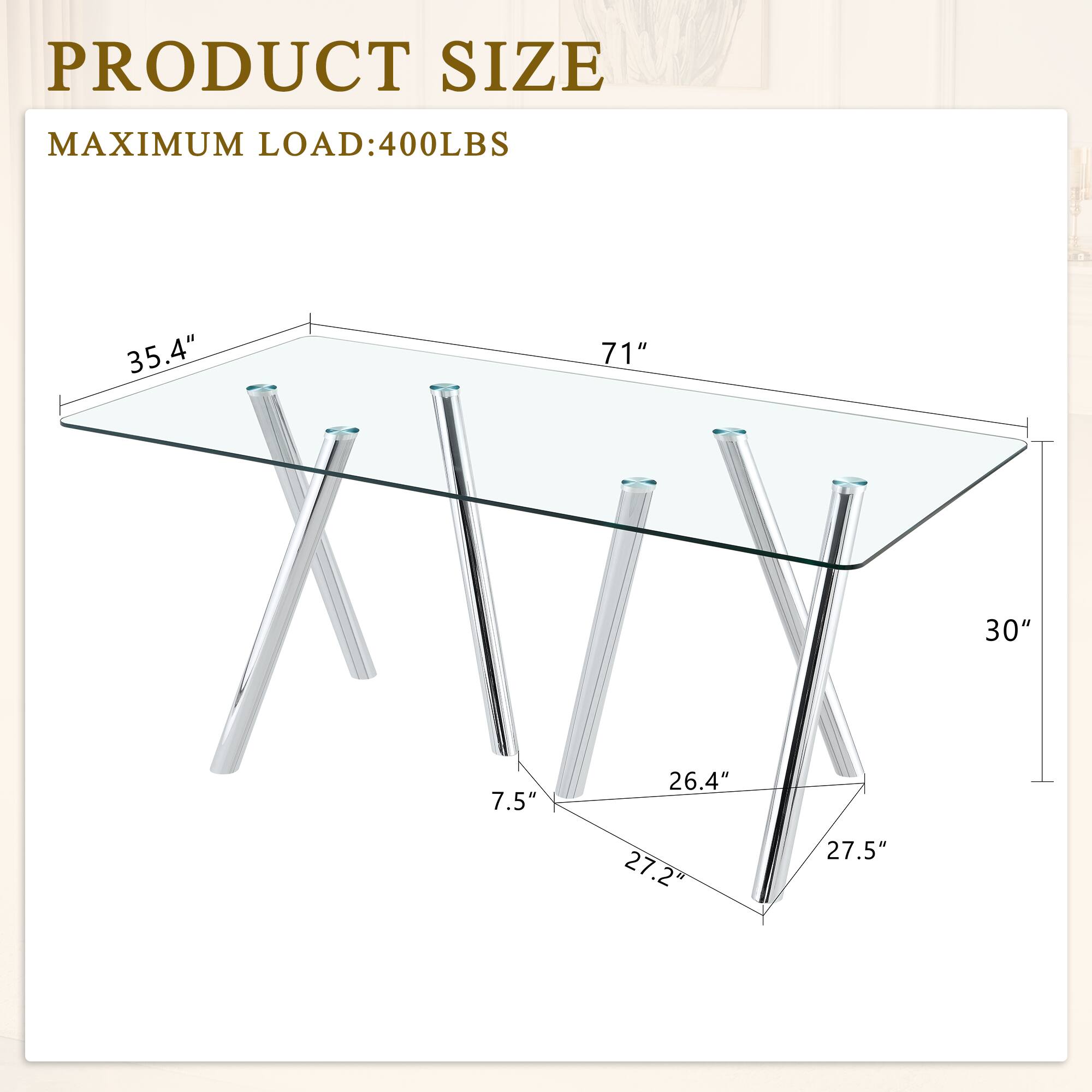 PRODUCT SIZE  
MAXIMUM LOAD: 400LBS  
35.4" 71" 30" 7.5" 26.4" 27.2" 27.5"