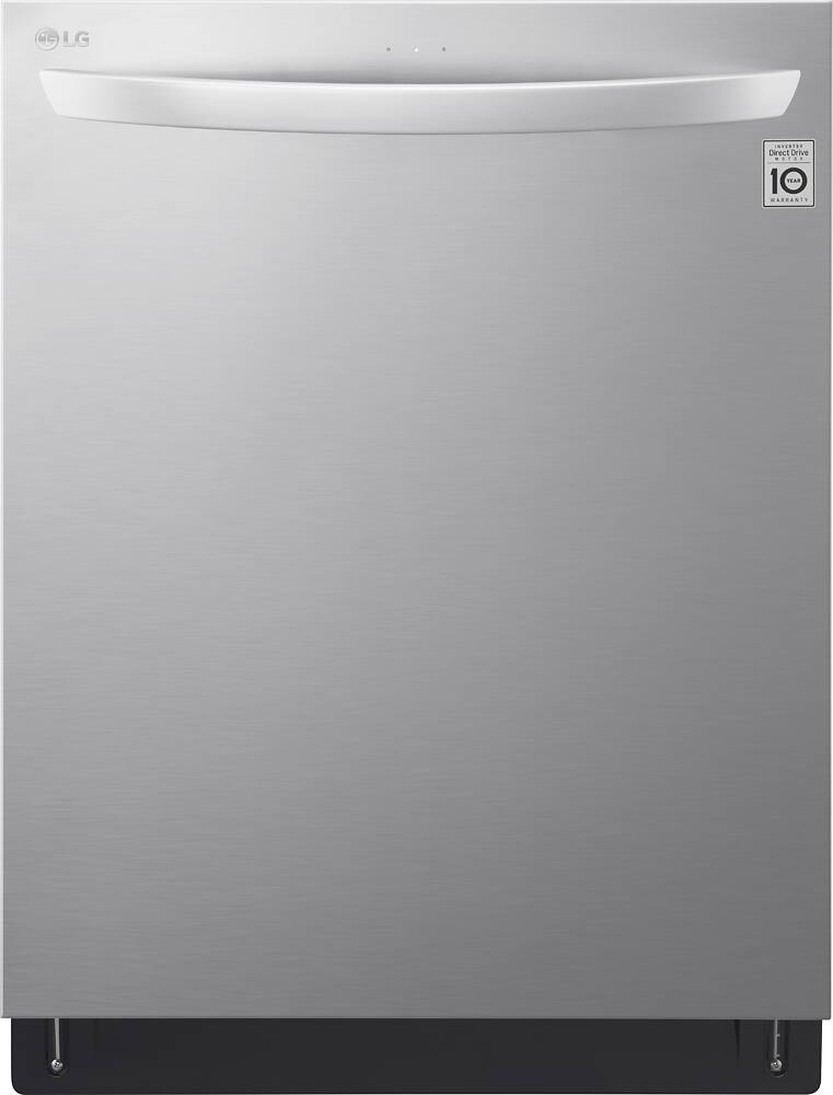Front. LG - 24" Top Control Smart Wi-Fi Enabled Dishwasher with QuadWash and Stainless Steel Tub.