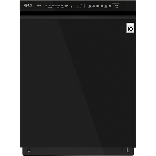 LG - 24" Front-Control Built-In Dishwasher with Stainless Steel Tub, QuadWash, 48 dBa - Black