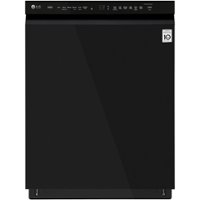 LG - 24" Front-Control Built-In Dishwasher with Stainless Steel Tub, QuadWash, 48 dBa - Black - Front_Zoom