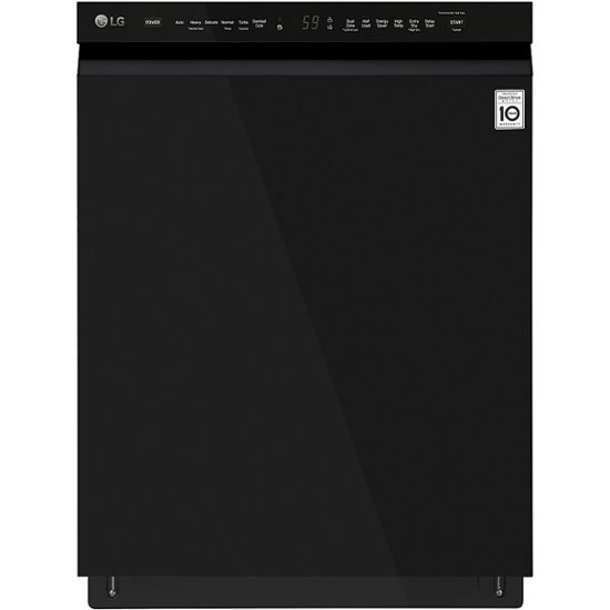 LG – 24″ Front-Control Built-In Dishwasher with Stainless Steel Tub, QuadWash, 48 dBa – Black